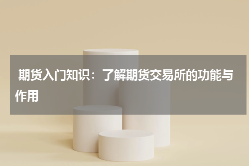  期货入门知识：了解期货交易所的功能与作用