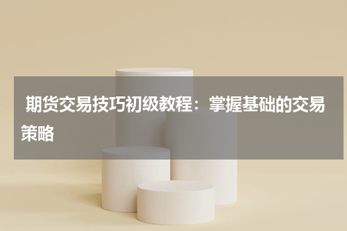  期货交易技巧初级教程：掌握基础的交易策略