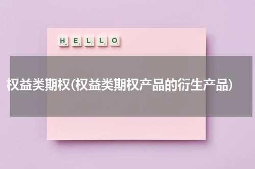 权益类期权(权益类期权产品的衍生产品)