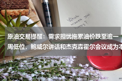原油交易提醒：需求担忧拖累油价跌至逾一周低位，鲍威尔讲话和杰克森霍尔会议成为本周焦点